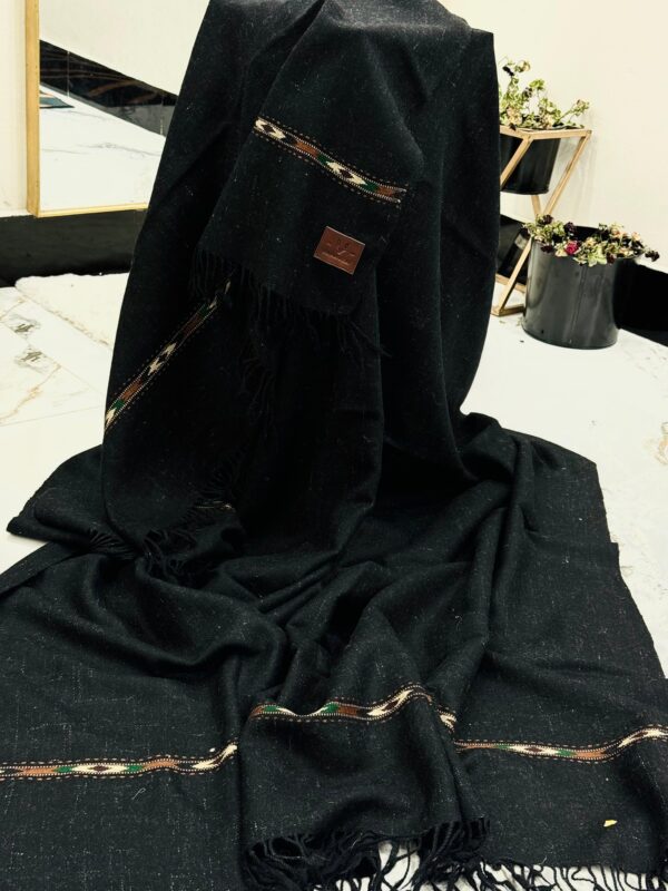 Premium Quality Black Shawl with White Dots - Image 2