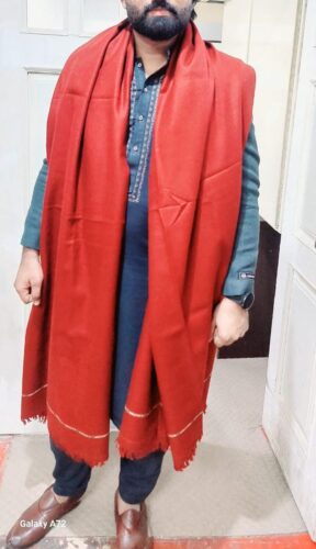 Premium Quality Maroon Shawl with Subtle Embroidered Border photo review