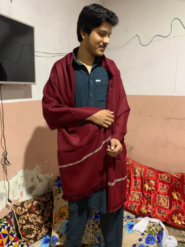 Premium Quality Maroon Shawl with Subtle Embroidered Border photo review